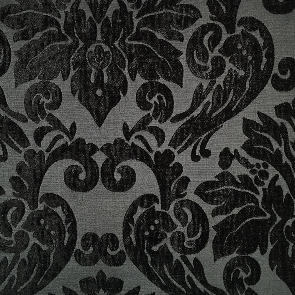 Black Velvet Damask Tone on Tone Fabric - Classic & Modern - Classic Modern Fabrics