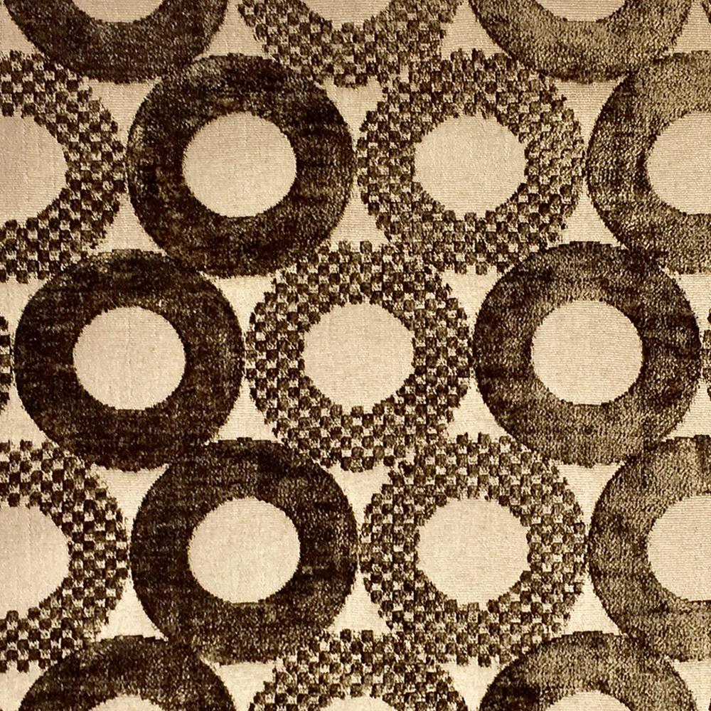 Brown Velvet Circle Geometric Tone on Tone Fabric - Classic Modern Fabrics