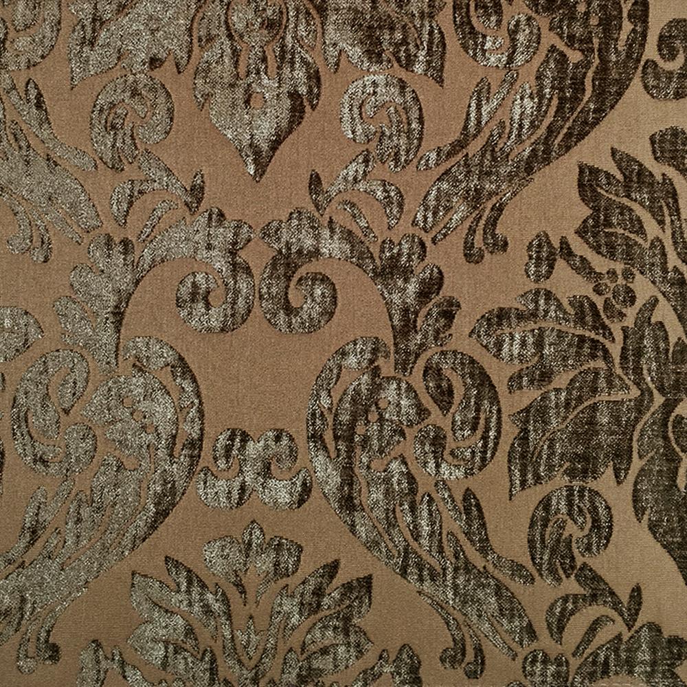 Brown Velvet Damask Fabric - Classic Modern Fabrics