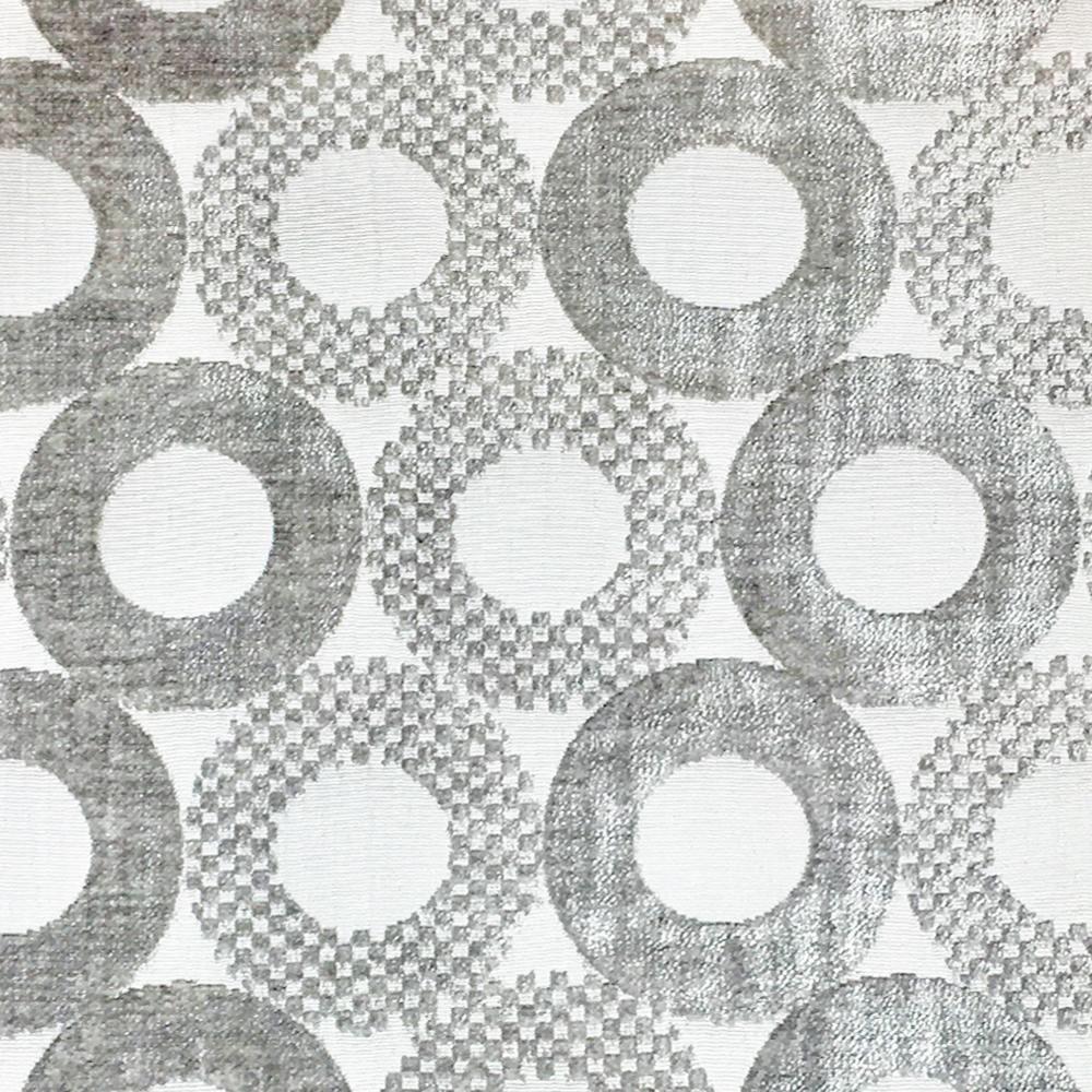 Gray Velvet Circle Geometric Tone on Tone Fabric - Classic Modern Fabrics