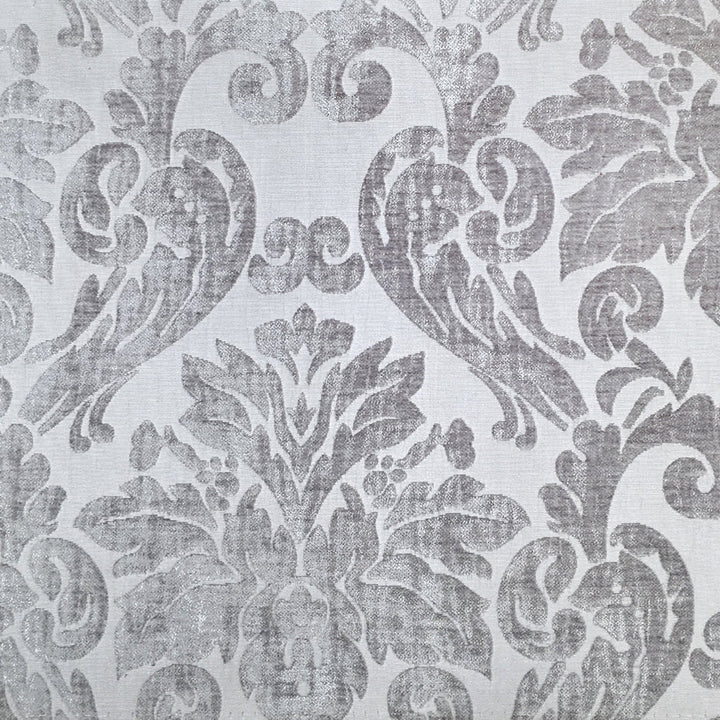 Gray Velvet Damask Tone on Tone Fabric - Classic Modern Fabrics