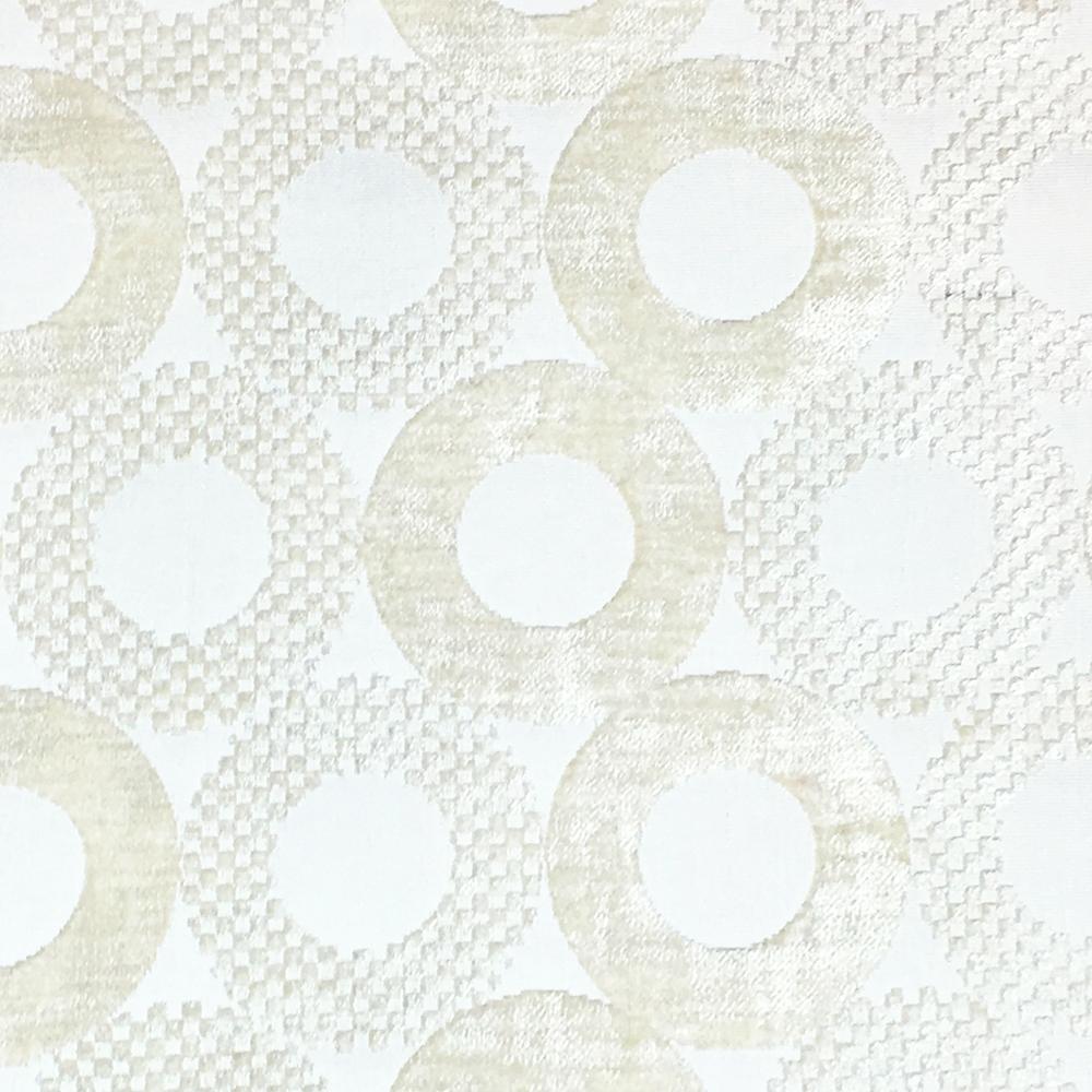 Ivory Velvet Circle Geometric Tone on Tone Fabric - Classic Modern Fabrics