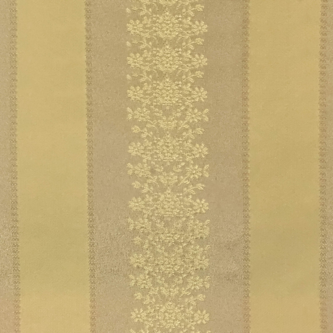Villanova Gold Floral Stripe Jacquard Brocade Fabric - Classic & Modern