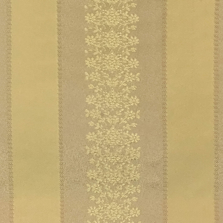 Villanova Gold Floral Stripe Jacquard Brocade Fabric - Classic & Modern